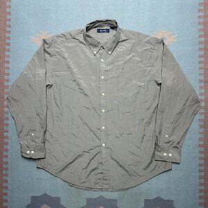 Puritan long sleeve button shirt polyester cotton blend plaid check men’s XL